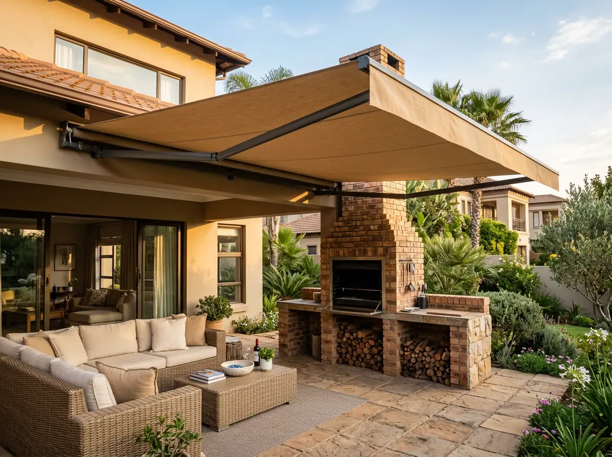 Folding-Arm Awnings fitted in a Broadacres home